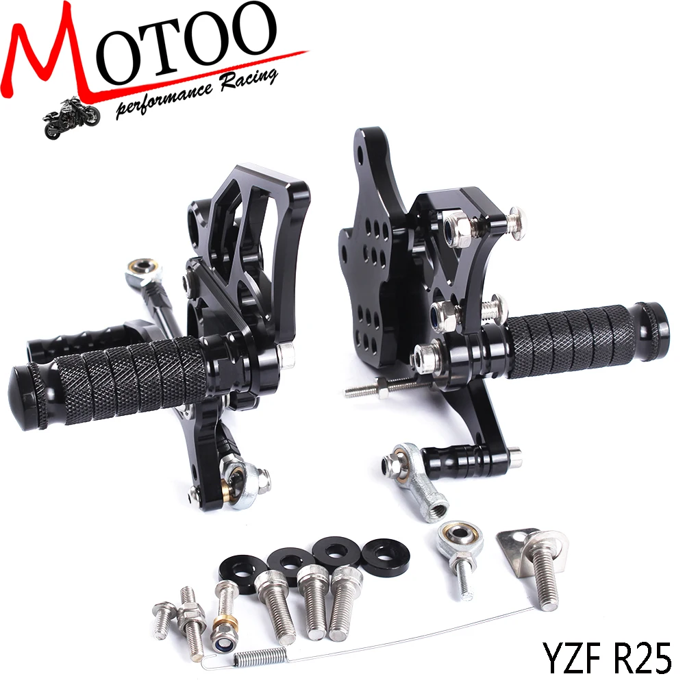Motoo - Full CNC aluminum Motorcycle Rearset Rear Set For YAMAHA YZF-R3 YZF-R25  R 3  R 25 2014-2018