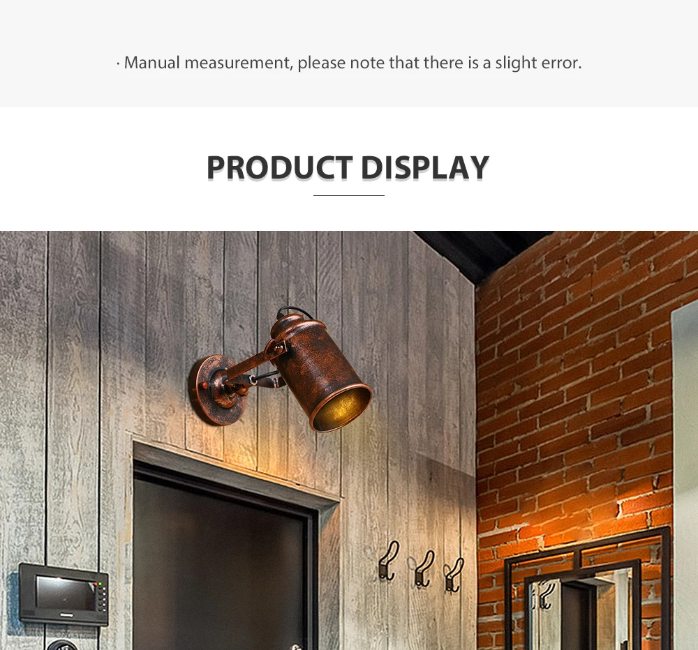 Настенный светильник, винтажный промышленный настенный светильник, регулируемый светильник ржавчины, Ретро стиль, кантри стиль, настенный светильник, лофт, бар, кафе, украшение для дома