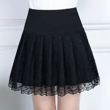##Special Price Winter Diamond Sweet Lace Mini Skirt For Girl Korean Fashion Hollow-out Basic Pleated Skirts Womens A-Line High Waist Black Saia ##Special Price Winter Diamond Sweet Lace Mini Skirt For Girl Korean Fashion Hollow-out Basic Pleated Skirts Womens A-Line High Waist Black Saia