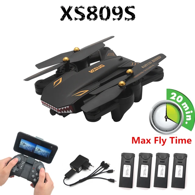 VISUO XS809S Foldable Selfie Drone with Wide Angle HD Camera WiFi FPV