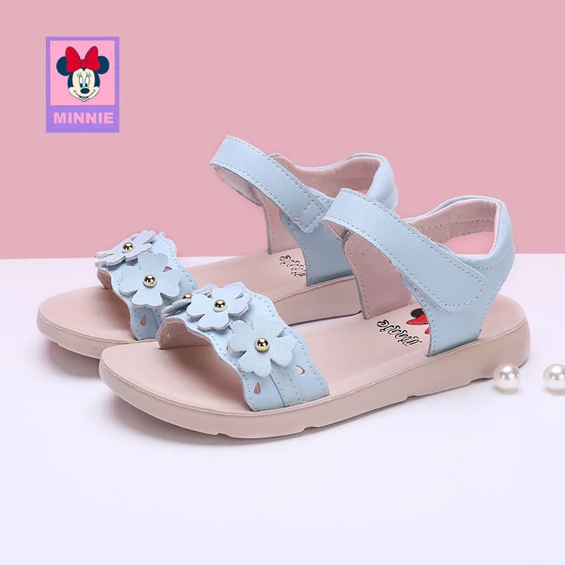 Disney Shoes Sandals Girls Shoes Minnie Summer Girls Shoes Children's Sandals Comfortable Flat Casual Beach Shoes Size 26-37