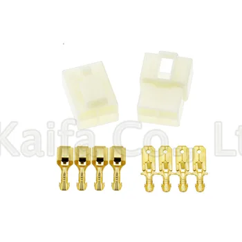 

10 set 6.3mm connector 4P 4 pin Electrical 6.3 Connector Kits Male Female socket plug for Motorcycle Car
