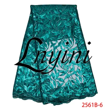 

Sequins Lace Fabric High Quality 2019 French Lace Fabric Embroidery African Party Lace Fabric 5yards For Nigerian Lace L2561B-2