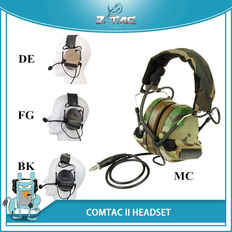 Z-Tactical Headset Softair Airsoft Headphone Pelto Comta II C2 Noise Canceling Earphone For Shooting Protetor Auricular