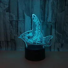 Новая черепаха акриловая 3d настольная лампа для гостиной видения Светодиодная настольная лампа Красочная 3d Ночная настольная лампа