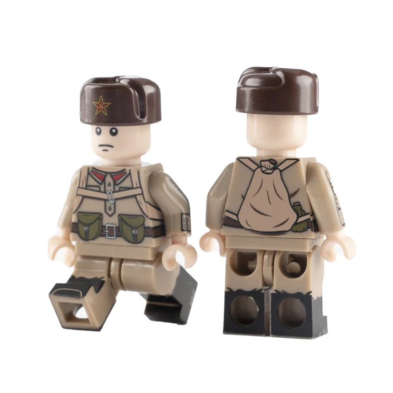 

WW2 Soviet Soldiers Mini Figures Military Weapons City Parts Police Bricks Building Blocks Bricks Original MOC Army Toys C105