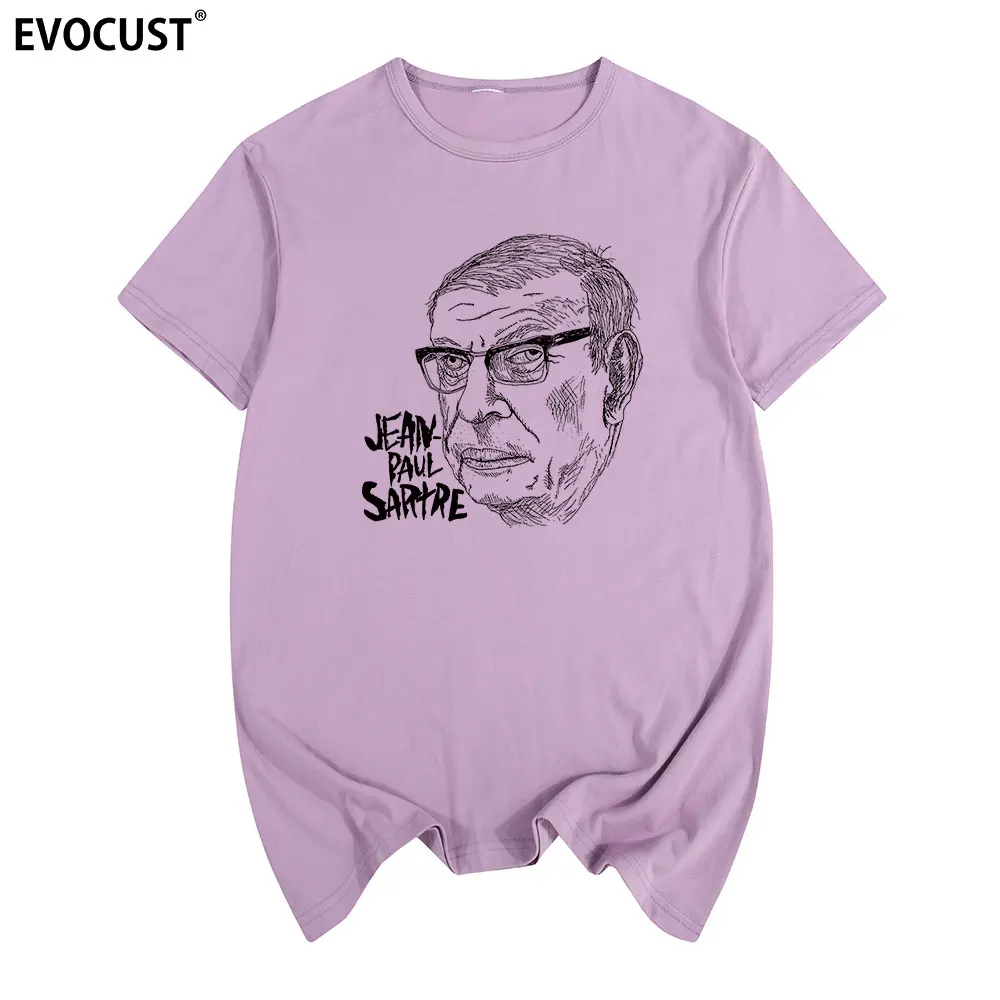 Jean Paul Sartre футболка с коротким рукавом летняя хлопковая Футболка принтом для