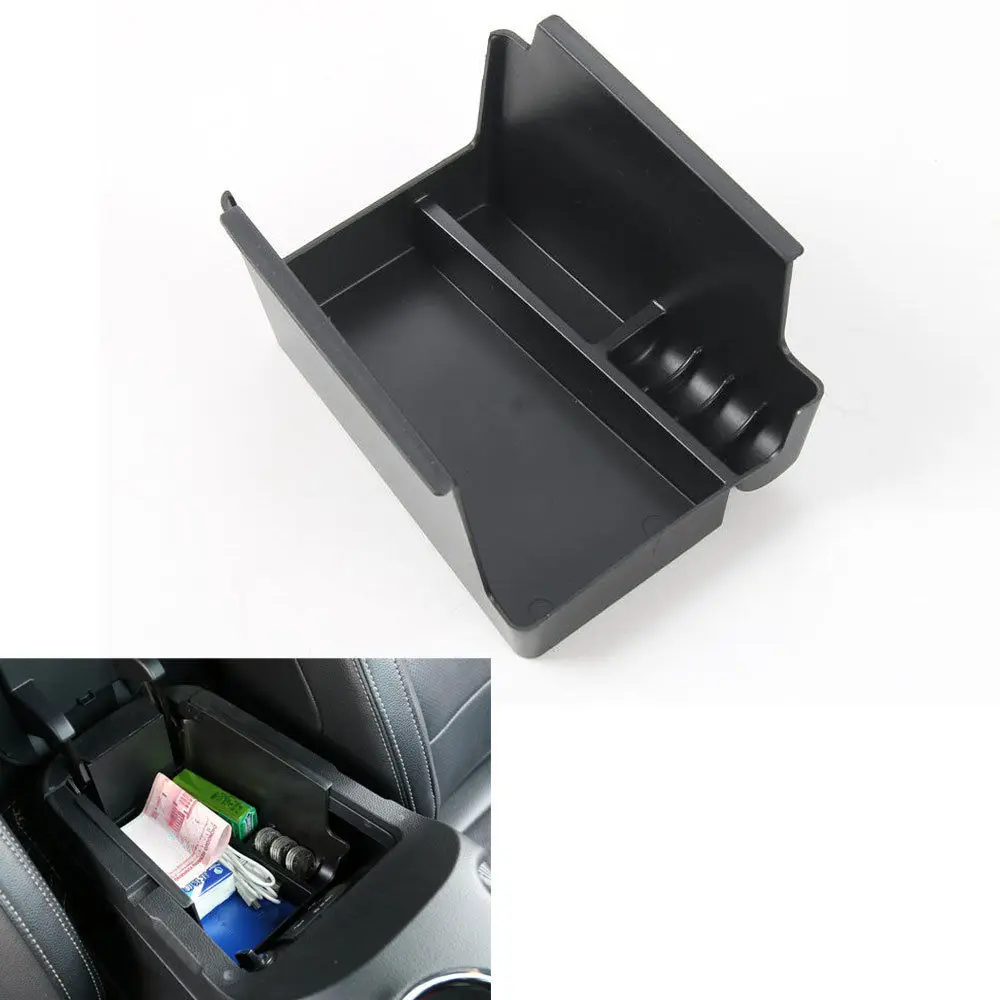 BBQ FUKA 1pc Console Armrest Secondary Storage Box Cover Trim Fit For Ford Mustang 2015 Car