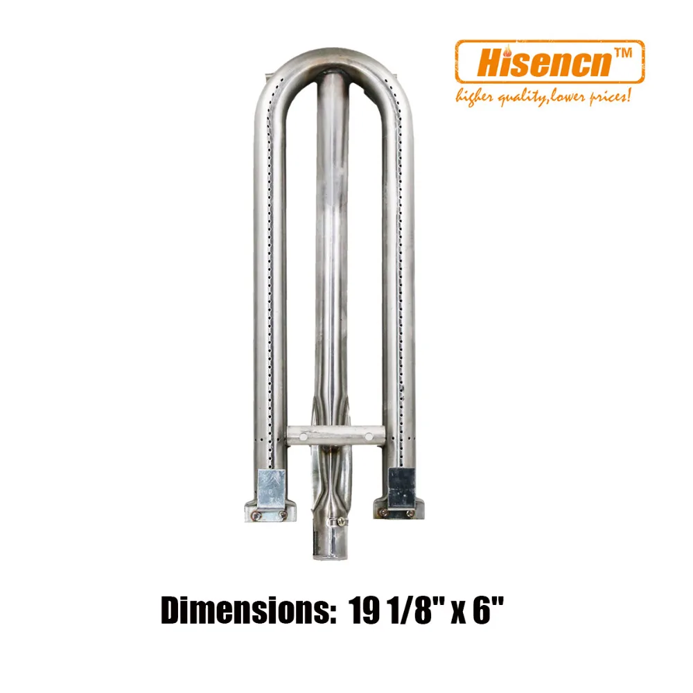 

Hisencn 19.1 inch 1pcs Barbecue U Shape Gas Grill Stainless Burner Replacement for Charmglow, Brinkmann, DCS Gas Grill Models