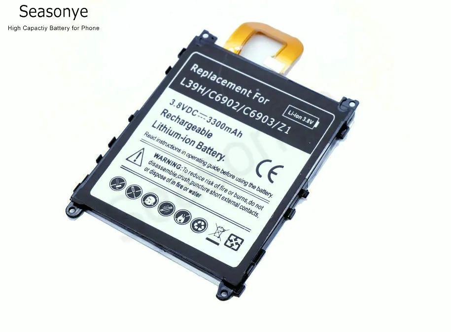 Seasonye 1x3300mAh LIS1525ERPC Сменный аккумулятор для Z1 L39H C6902 C6903 L39T L39U C6916 C6943 D5503|battery for|3300mah