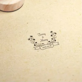  Personalized name and date Custom wooden Diamete 4.7cm stamp seal for Invitation stationery wedding - 33031137898