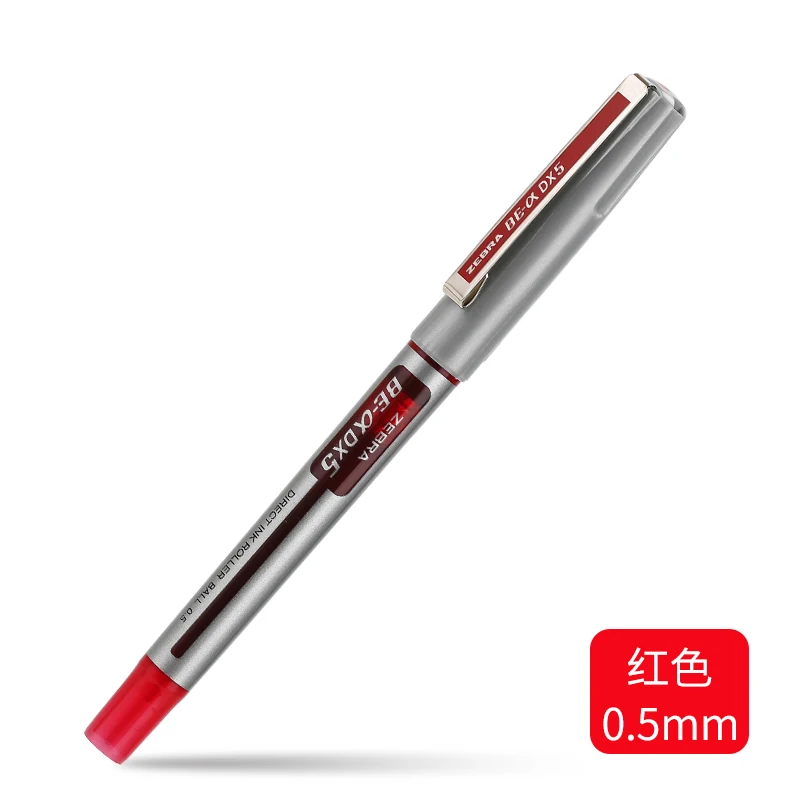 ZEBRA BE-a DX5 ручки для вывесок, прямая жидкая гелевая ручка, ручка-игла для школы, офиса, канцелярских принадлежностей, большая емкость чернил 0,5 мм - Цвет: Красный