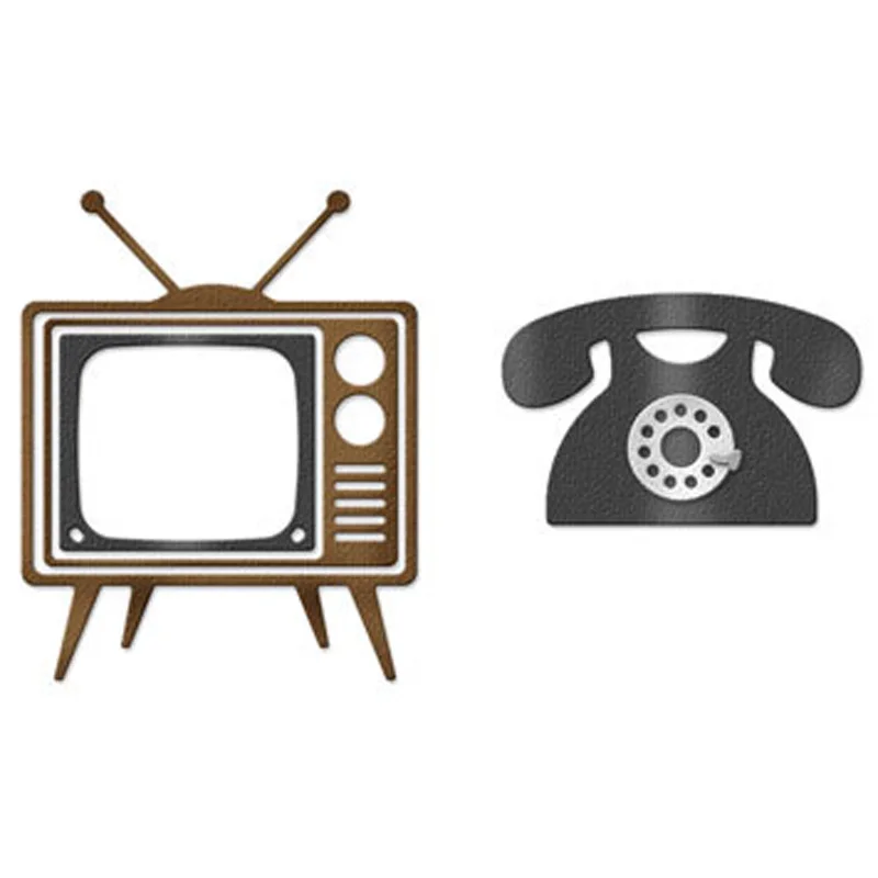 

HamyHo Metal Cutting Dies Retro TV / Phone Frame Stencil for DIY Scrapbooking Album Invitation Card Decor Craft Embossing Die