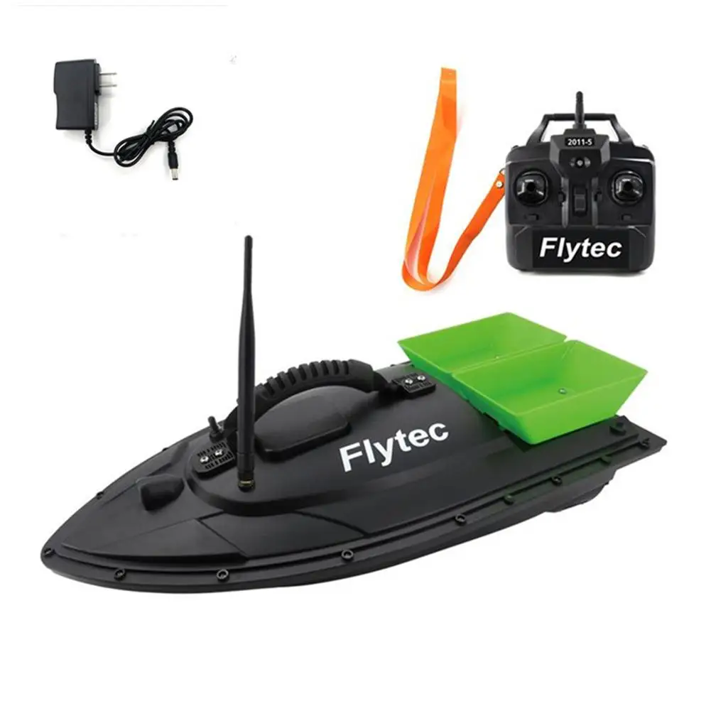 Flytec 2011-5 Fishing Tool Smart RC Bait Boat Digital Automatic Frequency Modulation Radio Remote Control Device Fishing 500M - Цвет: Green US