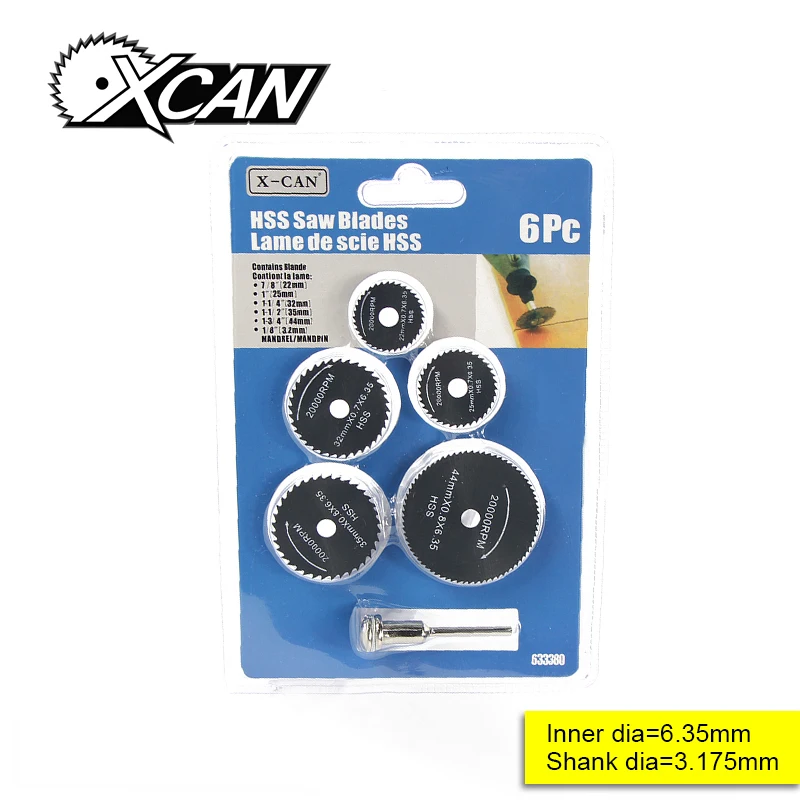  6 pcs HSS Rotary Tools Circular Saw Blades Cutting Discs Mandrel Cutoff Cutter Power tools multitoo
