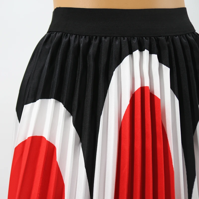 MNOGCC юбка летние модели Мода ретро характер юбка с талией юбка Для женщин эластичный пояс длинные плиссированные женские юбки