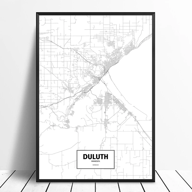 DULUTH Миннесота США черно белый стандартный фотографический постер печать на
