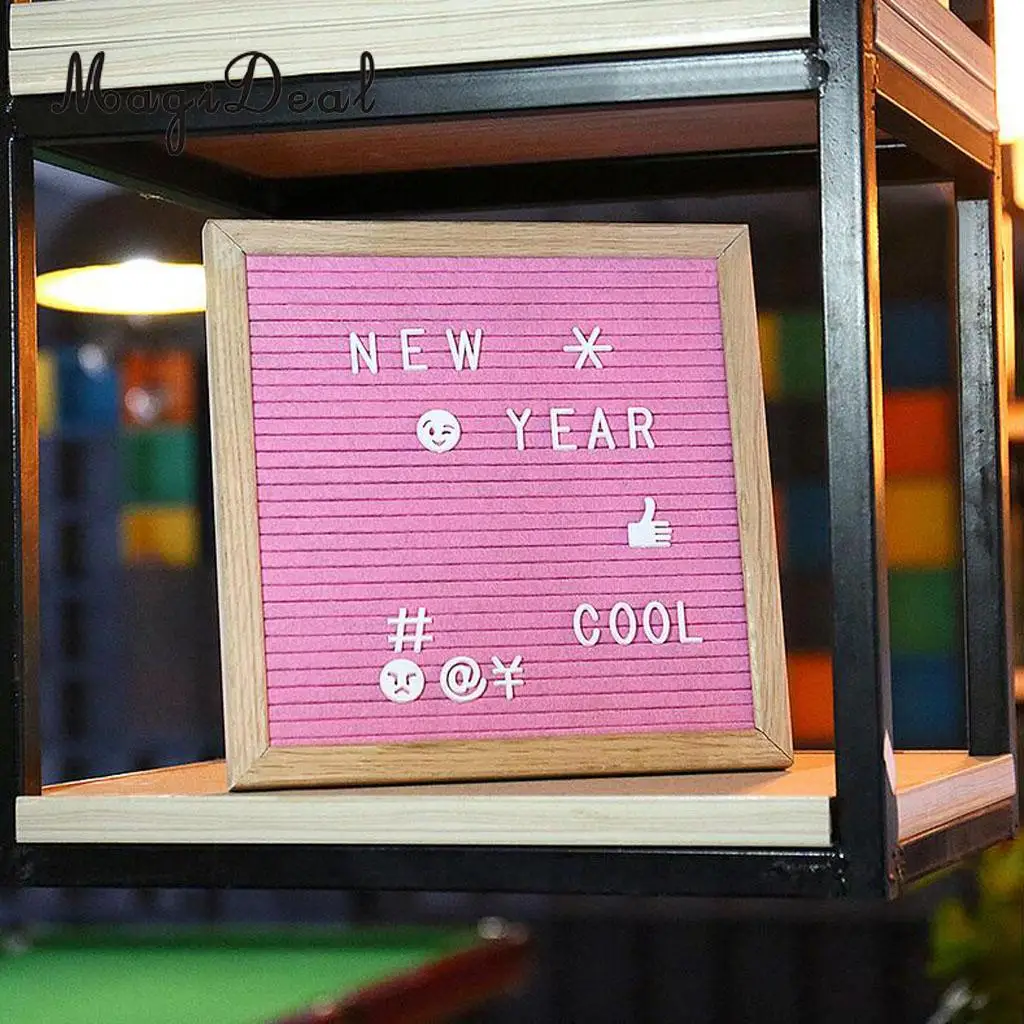 Felt Letter Board 10x10inches Changeable Letter Boards With 340 White Plastic Letters & Wood Frame Wall Mount, Free Canvas Bag