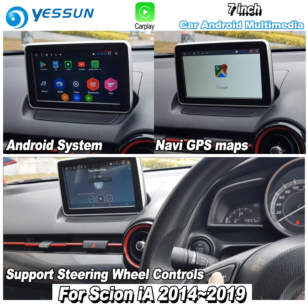 YESSUN для Scion iA~ автомобильный Android Carplay gps Navi карты навигация Радио Стерео ТВ Bluetooth Мультимедиа DVD CD плеер