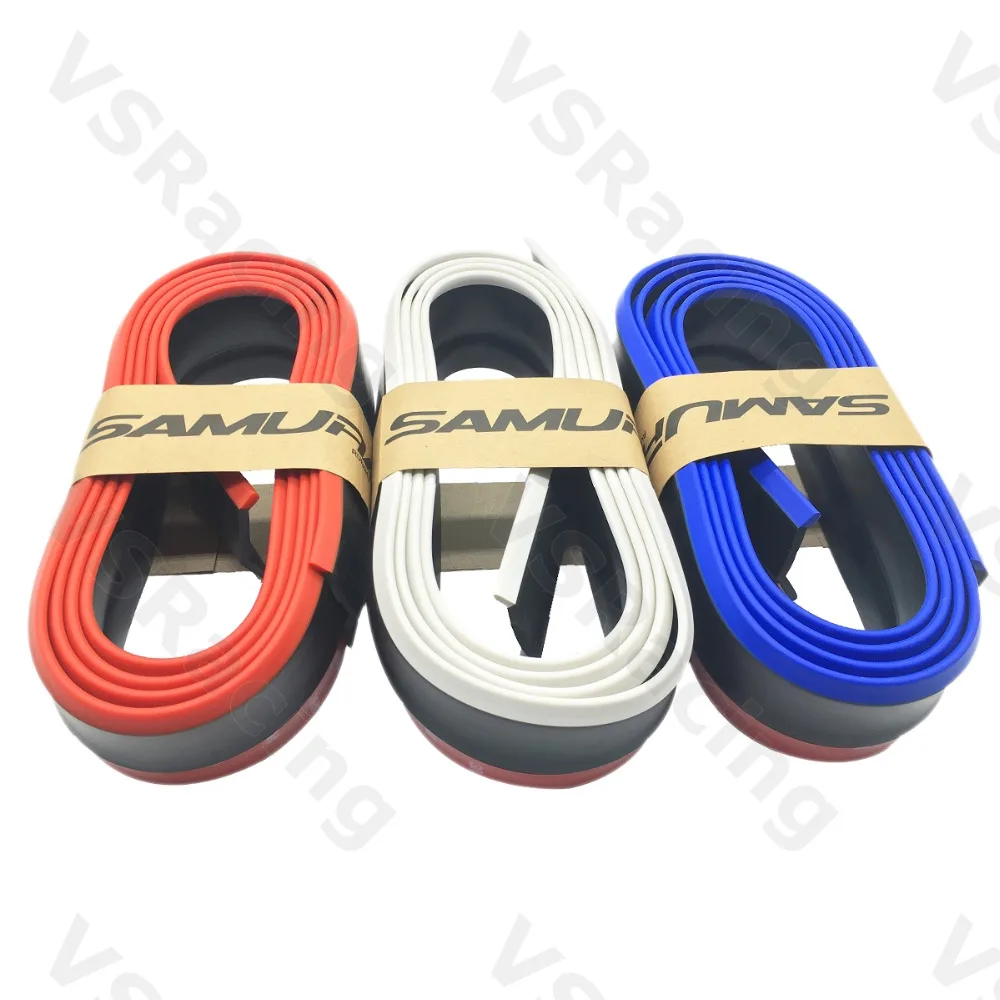 

Universal 2.5 Meters Car Styling TPVC Rubber Skirt SAMURAI Dual Colors Plating Anti-scratch Front Lip Bumper Decoration