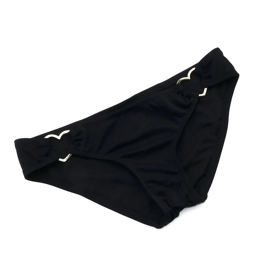 

Woman Bikini Bottom Low Waist Heart Trunks for Girl Swimsuit Black Solid Biquini Brazilian Bottoms Sexy Secret Swimwear
