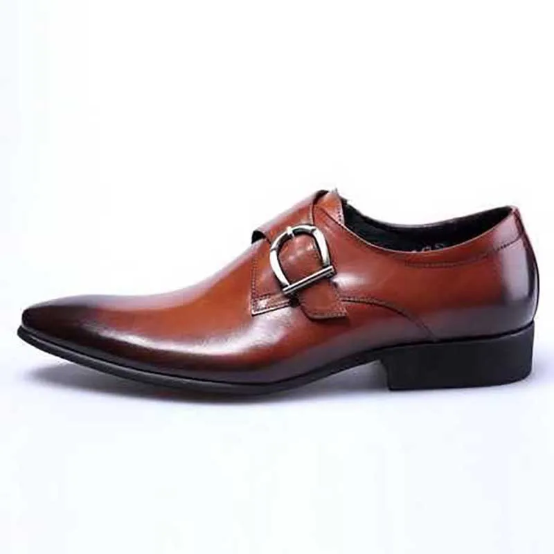 

Masorini 2018 New Men Leather Shoes Man Flat Classic Men Dress Shoes Leather Italian Formal Oxford Plus Size 38-48 WW-528