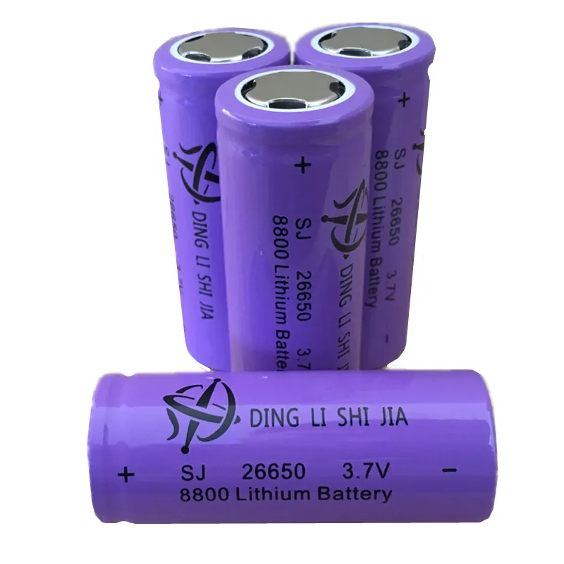 DING LI SHI JIA 4 шт. 26650 аккумуляторная батарея 3,7 V 8800mAh литий-ионная батарея для светодиодный фонарь