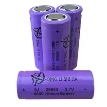 DING LI SHI JIA 4pcs 26650 Battery Rechargeable Battery 3.7V 8800mAh Li-ion Battery For LED Flashlight Torch Batteries ding li shi jia 4pcs 18650 battery 9900mah 3 7v rechargeable battery li ion lithium for flashlight torch headlight head batte