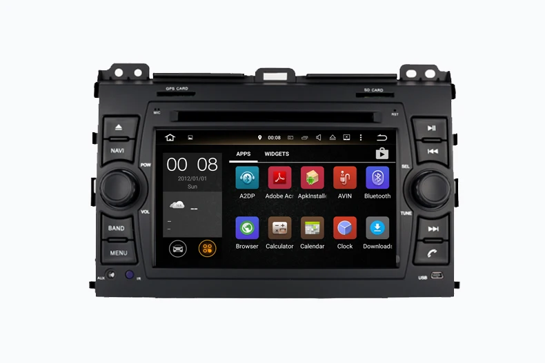 1024*600 HD 8 ядерный 4G ram 32G rom android 9,0 автомобильный проигрыватель с радио и gps для toyota land cruiser prado 2002-2009 с gps-навигацией