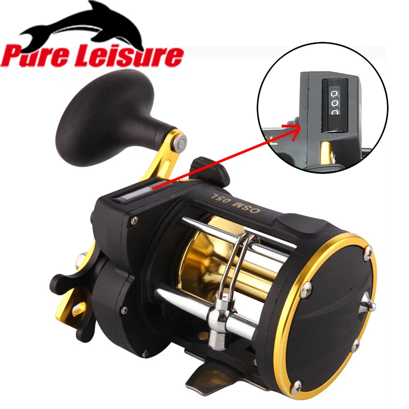 

PureLeisure 6:1 Fishing Reels 3BB Right Hand Line Fishing Reels Trolling with Line Counter Drum Reel Multiplier Reels