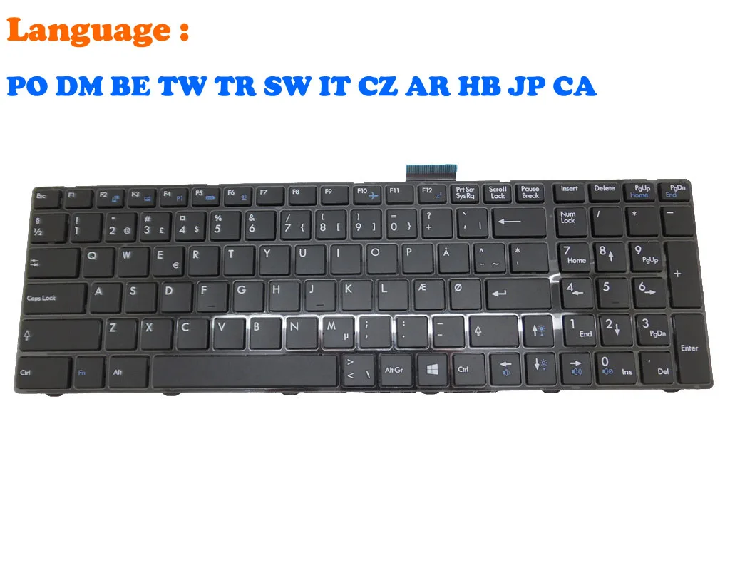 

PO DM CA IT Keyboard For MSI CR60 CR70 CR61 0M 2M 3M CX61 0NC 0ND 0NE 0NF 0OD 0OL 2OC 2OD 2PC 2PF 2QC 2QF CX70 2PF 2QF GE60 GE70