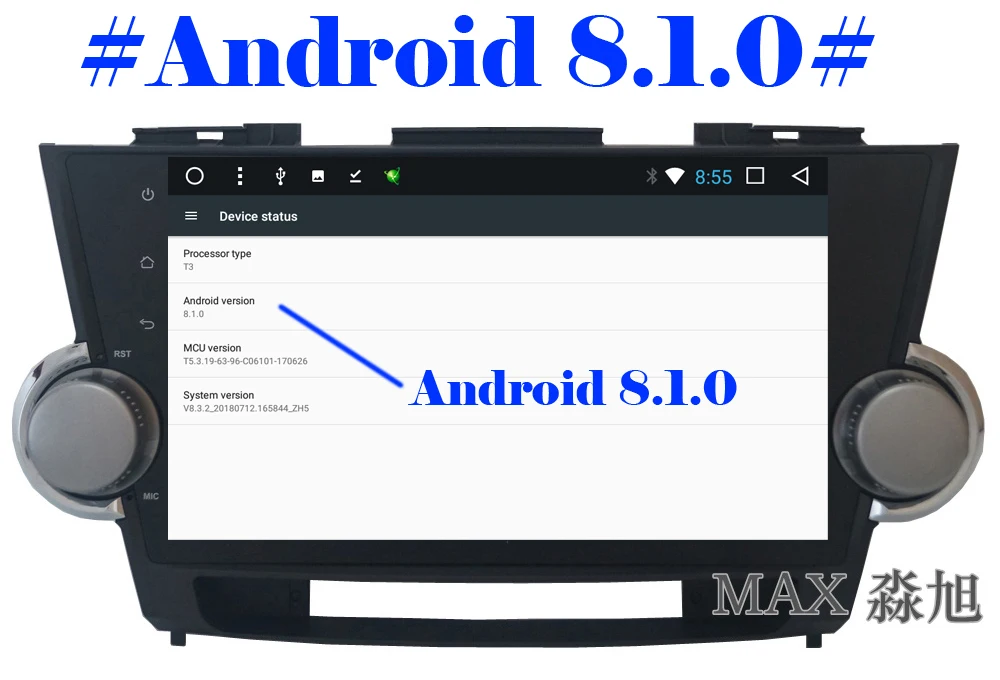 Best MAX GPS Navigation Radio Android 8.1.0 Car DVD Player for Toyota Highlander Old 2009-2013 RDS Bluetooth Call WiFi SWC Free Map 2