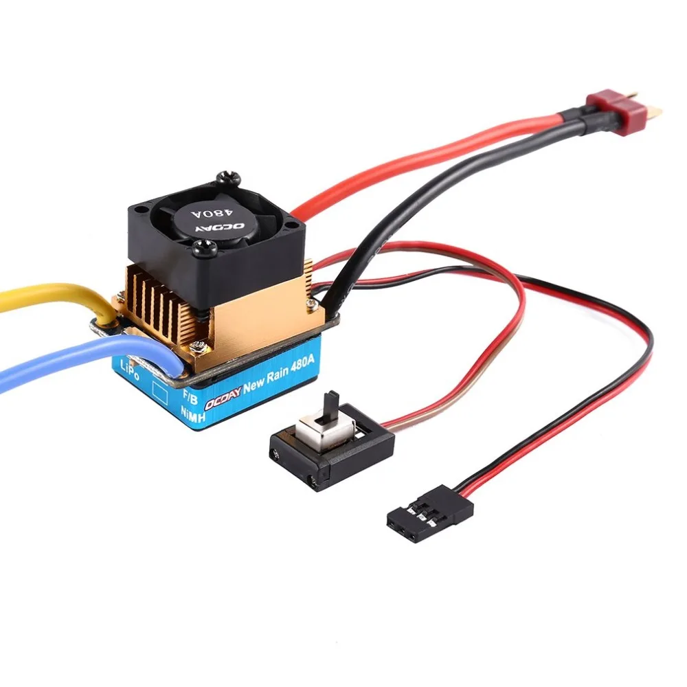 

2-3 Lipo/6-9NiMH 480A Dual Mode Brush Speed Controller ESC Regulator With Cooling Fan For 1/10 RC Car VSC Crawler