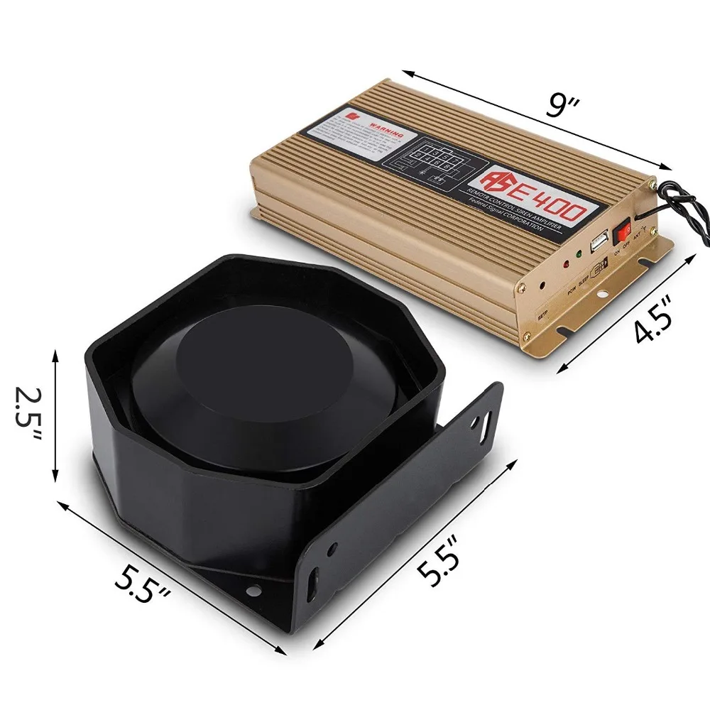  Claxon Coche 12V 400W Black Metal Casing Flat Speaker Ultra Slim Loudspeaker Megaphone Electronic S