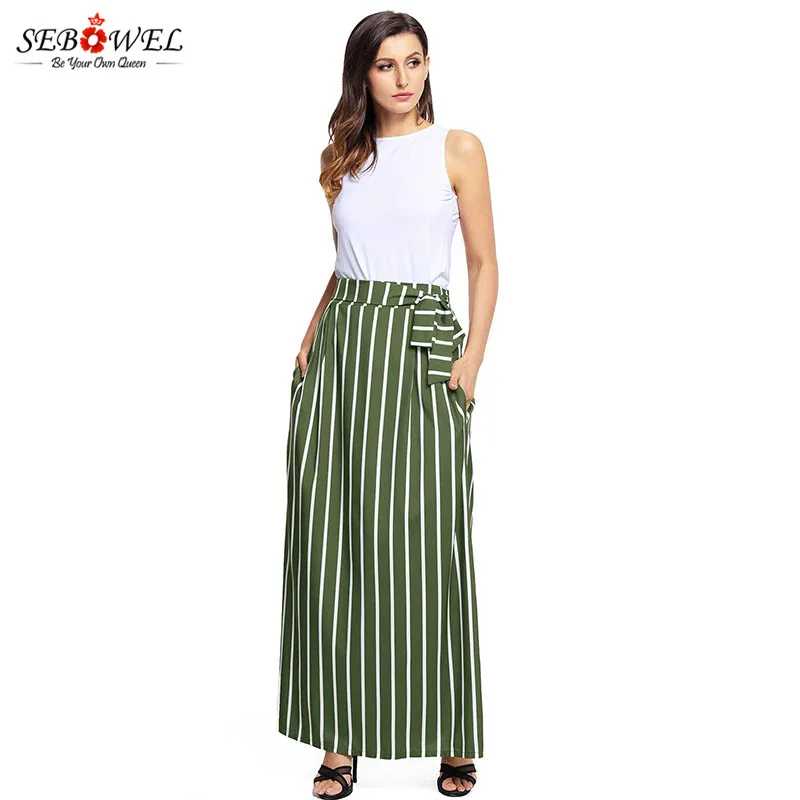 Olive-Green-Striped-Maxi-Skirt-LC65037-9-5