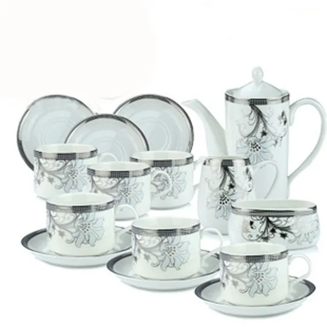 Fine White Coffee Mugs Bone China 15 Piece Porcelain Set Tea Fine White Coffee Mugs Bone China 15 Piece Porcelain Set Tea Service