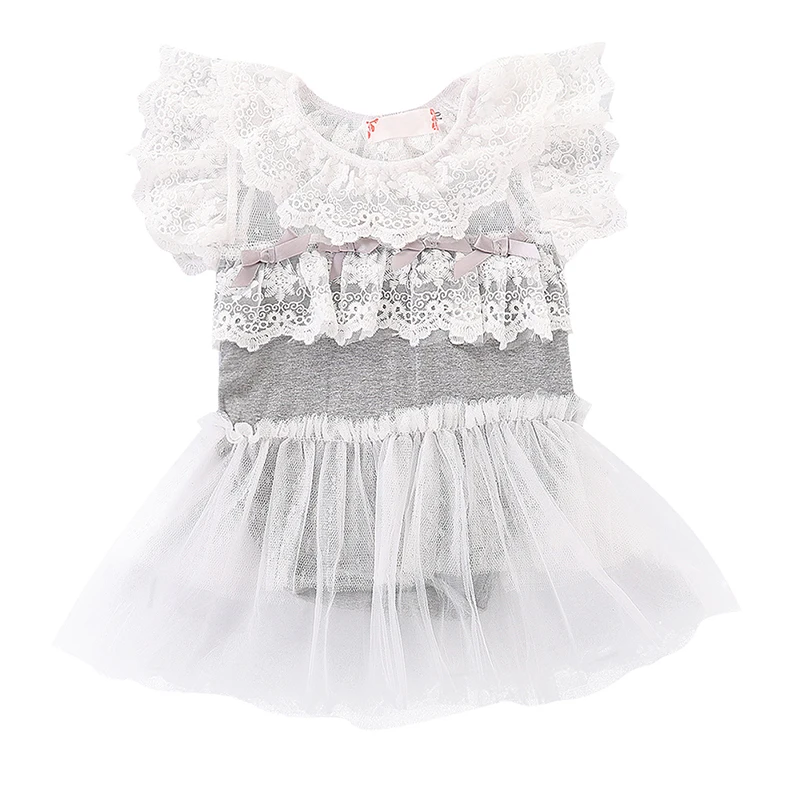 

2018 Newborn Baby Girls Lace Sleeveless Solid Jumpsuit with Lace Design Infant Casual Outfit Bodysuit