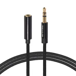 Premium 3.5mm Audio Extension Cable - Male to Female AUX Stereo Extender Cord - 1 m