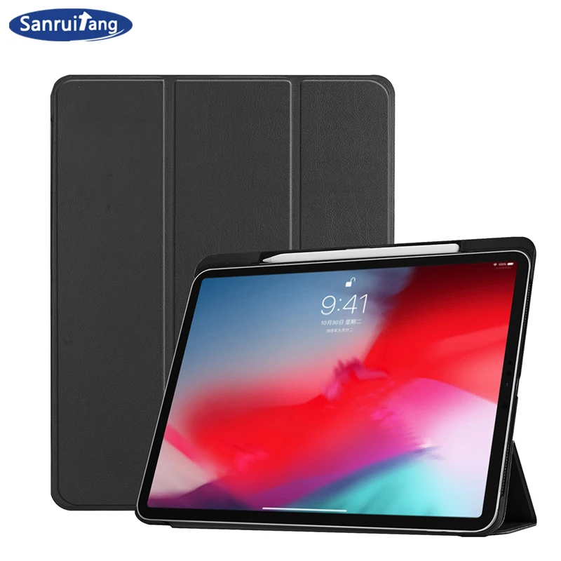 Чехол подставка для Apple ipad pro 11 2018 с держателем карандашом из искусственной кожи