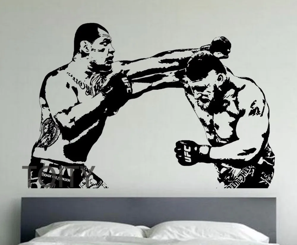 Леснар против Веласкес наклейки на стены Спорт Бокс смешанные Боевые искусства UFC винил Стикеры общежития Клуб домашнего декора комнаты ММА Книги по искусству росписи