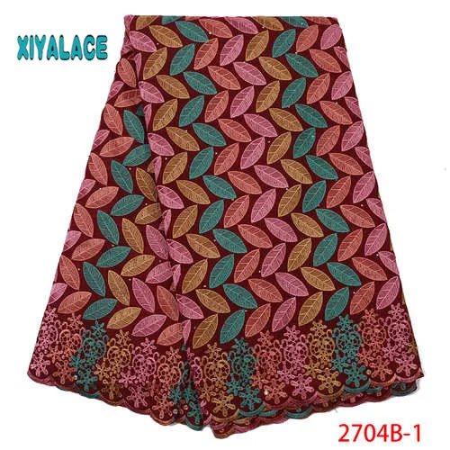 Высококачественное швейцарское кружево из вуали в швейцарском стиле, хлопок, швейцарская вуаль, кружева для африканских швейных платьев YA2704B-1 - Цвет: 2704B-1