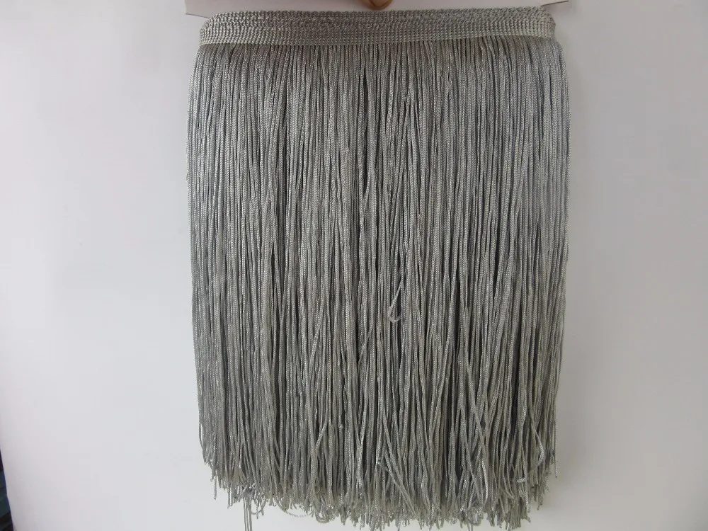 1 ярд 30 см длинные кружева бахрома отделка полиэстер кисточка бахрома отделка для Diy латинское платье сценическая одежда аксессуары кружевная лента - Цвет: gray