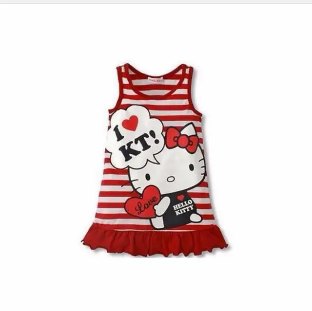 HOT Baby Girls Dresses Hello Kitty 2017 Brand Children Dresses For Girls Princess Dress