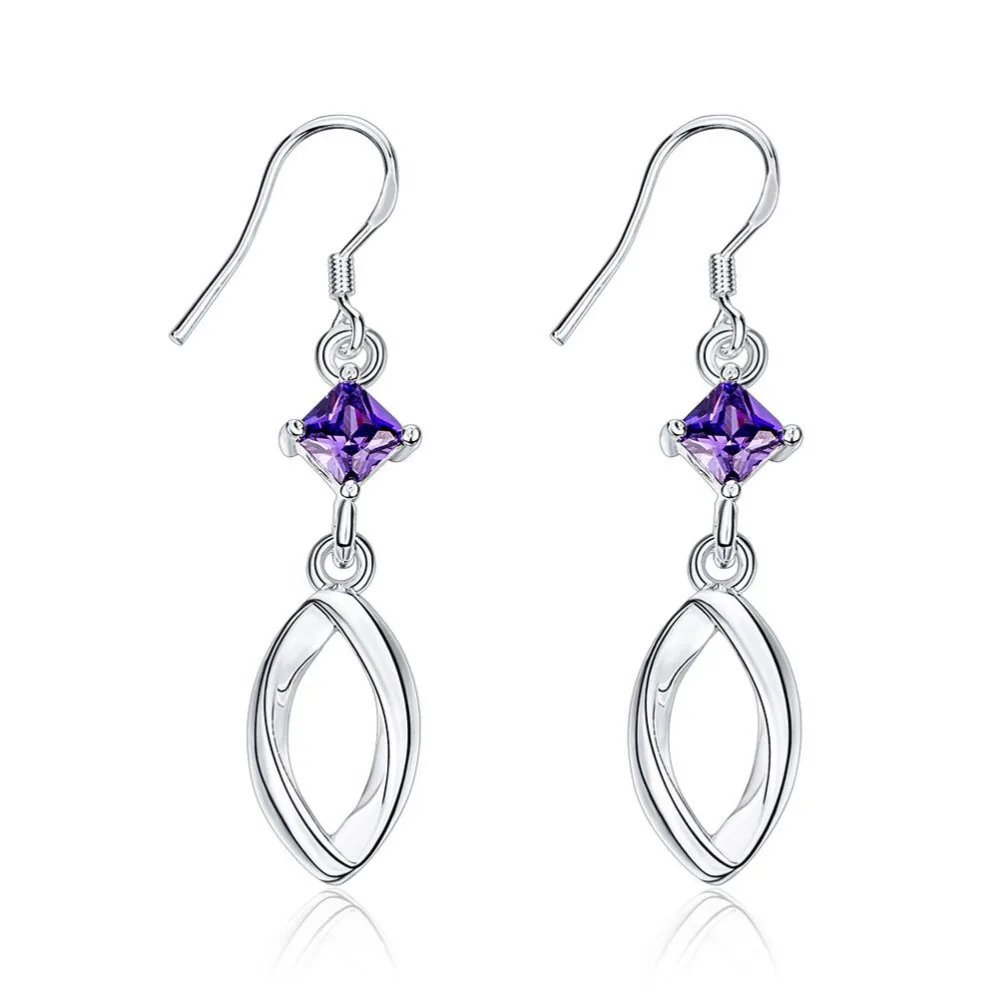 Горячие Ювелирные Изделия А. Фиолетовый Циркон Мотаться Подвески Серьги Женщины