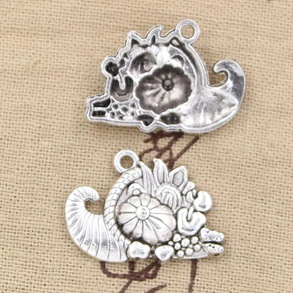 

5pcs Charms cornucopia thanksgiving 28x20mm Antique Making pendant fit,Vintage Tibetan Silver,DIY Handmade Jewelry