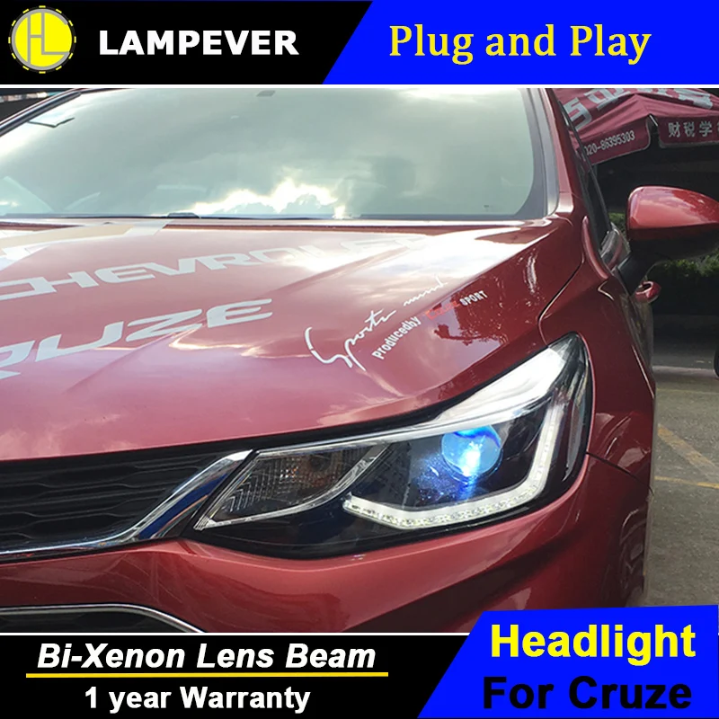 HLC Автомобильные фары для chevrolet cruze фары светодиодный головной фонарь C Angel eye светодиодный DRL передний свет Биксеноновые линзы ксеноновые HID