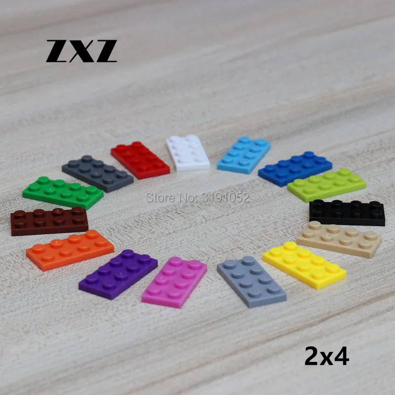 

ZXZ Plate 2x4 Blocks accessories DIY Building Block Brick Assemble Particles Compatible With Legoes 10pcs/lot