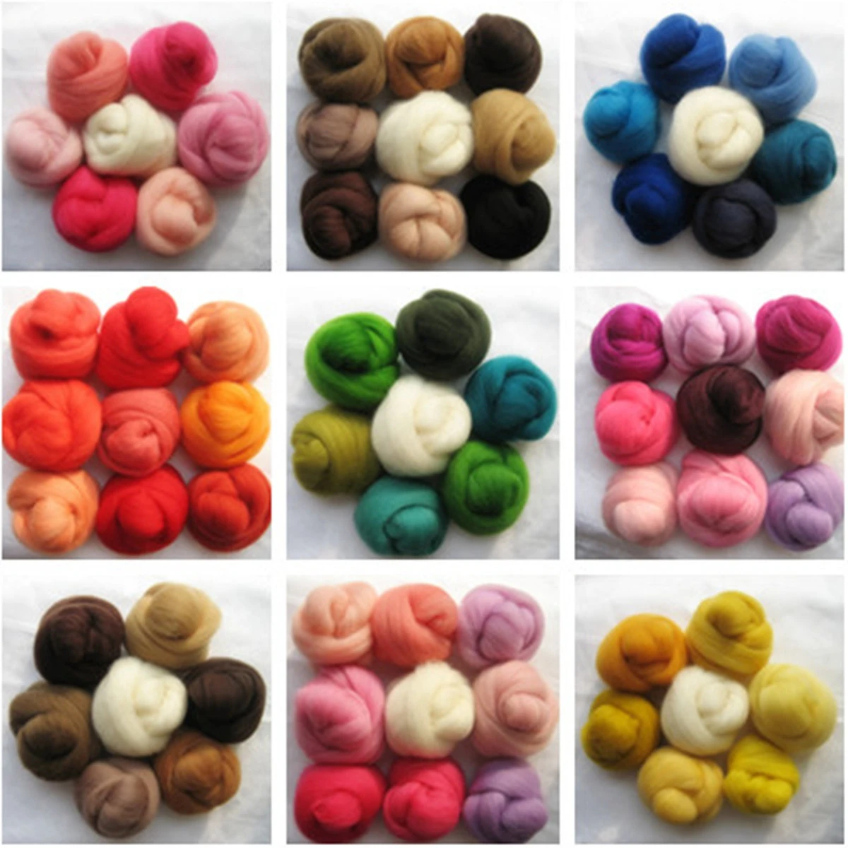 1 Set Newest 3g 36 Colors Merino Wool Fibre Roving For Needle Felting Hand Spinning