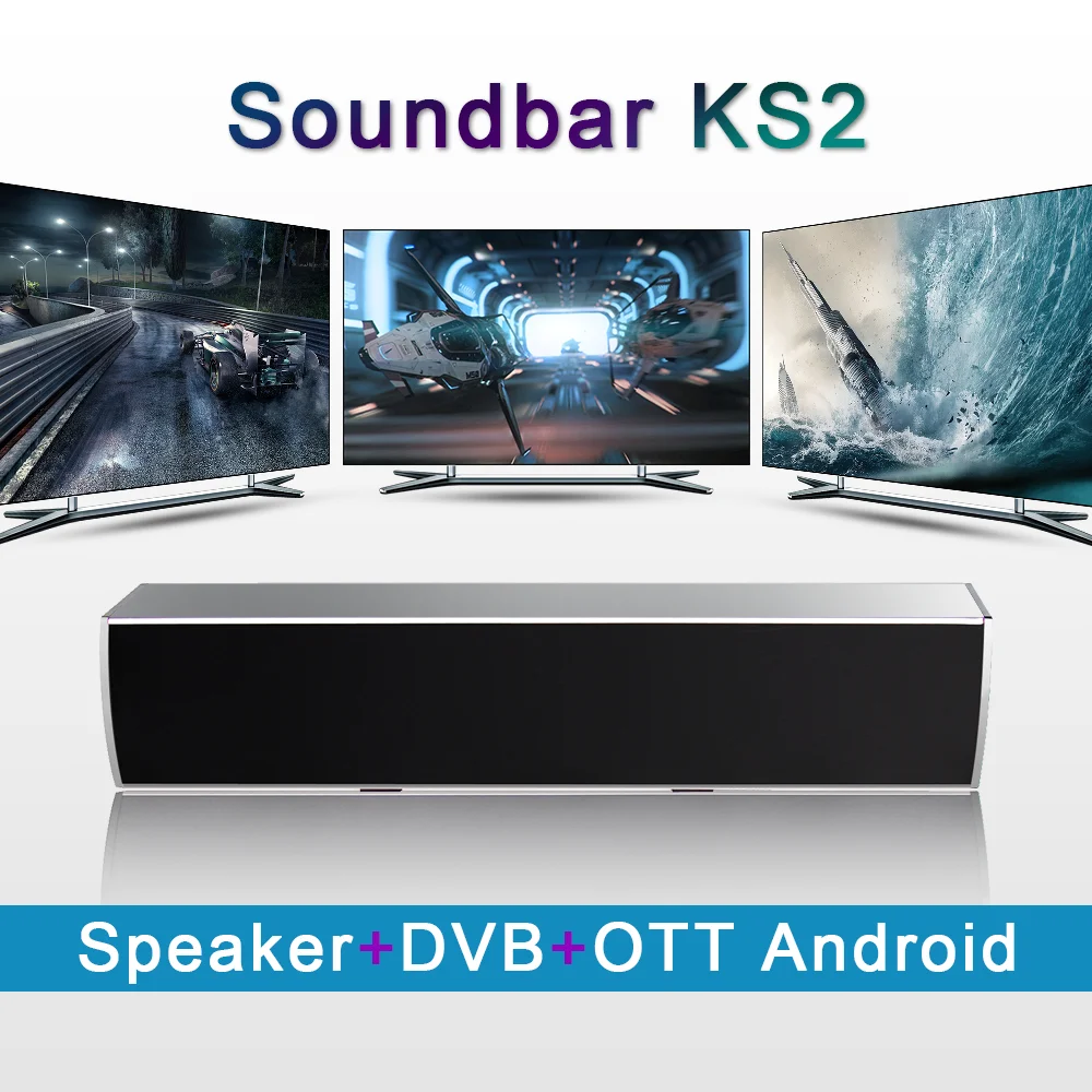 

DVB-T2 Android Mecool KS2 Soundbar Speaker TV Box Amlogic S905 Mali-450 Quad Core 1GB 8GB 2.4G WiFi Home Theater For Watching TV