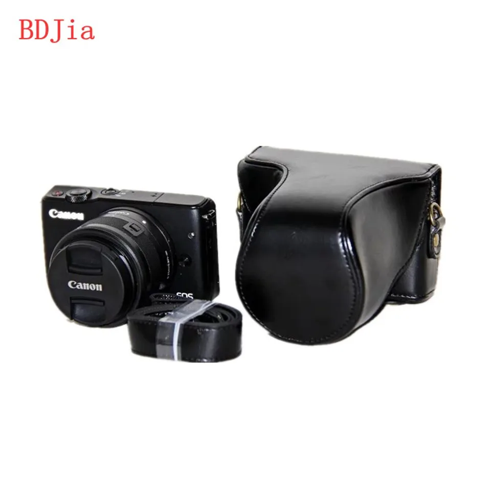 Чехол-сумка из искусственной кожи для камеры Canon EOS M200 M100 M10 с плечевым ремнем, 4 цвета на выбор
